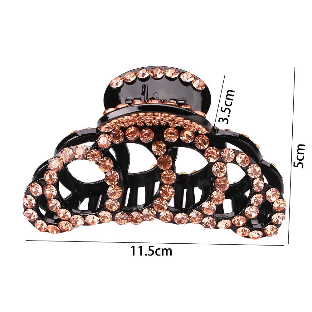 Vintage Shiny Acrylic Retro New Rhinestone Crystal Banana Grips Crab Clamp Hair Clips Hair Claws