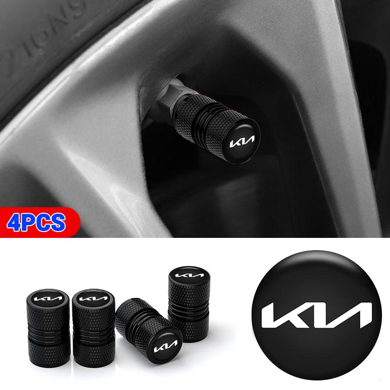 AANG1 4 PCS Aluminum Car Wheel Tire Valve Cover Protective Cover for Kia Rio K5 K2 Sportage Ceed Sorento Picanto Stinger Soul
