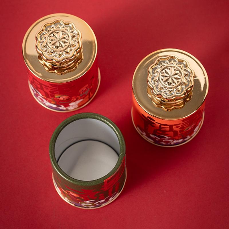 Mini Empty Tea Tin Can Household Green Black Tea Sealed Jar Portable Travel Small Tea Packaging Box Paper Storage Can