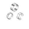 Day Gift Personality Korean Style Jewelry Men Geometric Ring Punk Finger Buckle Line Ring