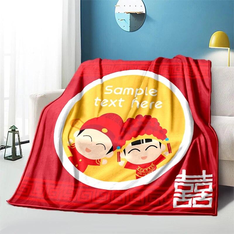 Китайское свадебное плюшевое покрывало с героями мультфильмов, тонкие одеяла для пикника, современное фланелевое одеяло Gedruckt Bettdecke Geschenk