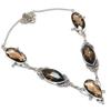 Smoky Topaz Gemstone 925 Sterling Silver Jewelry Necklace 18"