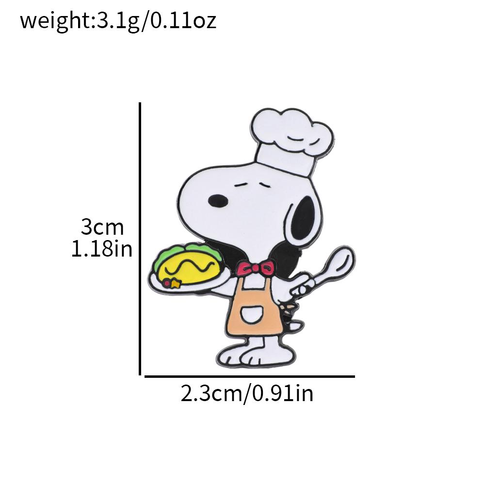 Snoopy Enamel Pins Set Cute Cartoon White Dog Brooches Lapel Badges for Backpack Creative Gift for Friends