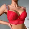 Women Bras Rhinestone Straps Lingerie Sexy Lace Wired Padded Push Up Underwear 36-42 B Cup