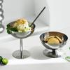 2023 Stainless Steel Goblet Cup Ice Cream Dessert Salad Bowl Fruit Plate Snack Dish Ktv Bar Supplies