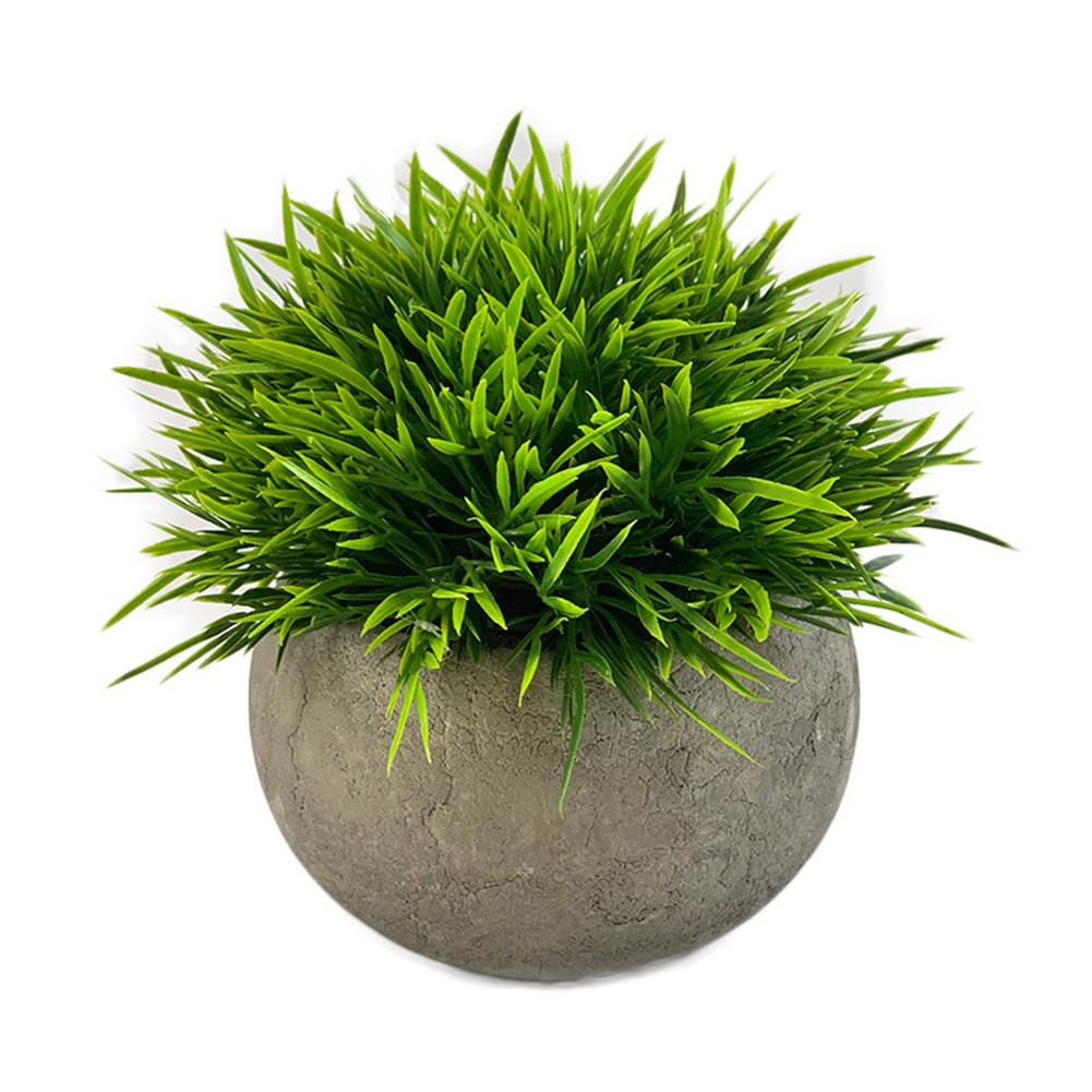 12*9.5CM Plastic Fake Grass Compact Size Artificial Plants For Shelf Compact Size Low Maintenance Office Decoration