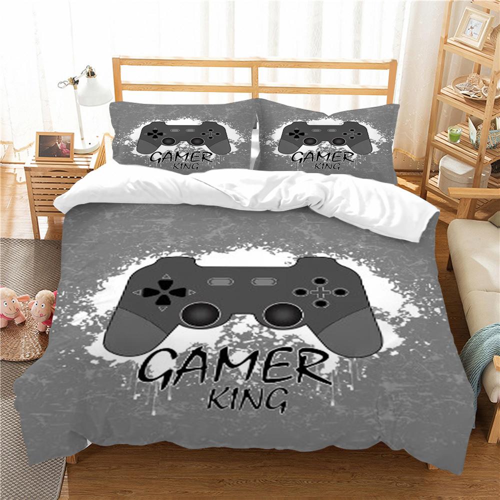 Duvet Cover Set Gamepad Printing Bedding Set Cartoon Pattern Home Setting Set Children Adult Single Twin Bedding Set