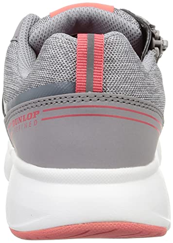 Легкие женские кроссовки для ходьбы Dunlop Refined, Широкие 4E, С амортизацией, Поглощающие удары, На молнии, Легко надевать, Серые, DC1501, Размер 23,5 см