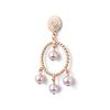 Estele Rose Gold Plated Princess Earrings With Pearl Drop for Girls and Women