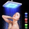 LED Rain Shower Head High Pressure Shower Head Water Save Automatically Color-Changing Temperature Sensor Showers for Bathroom