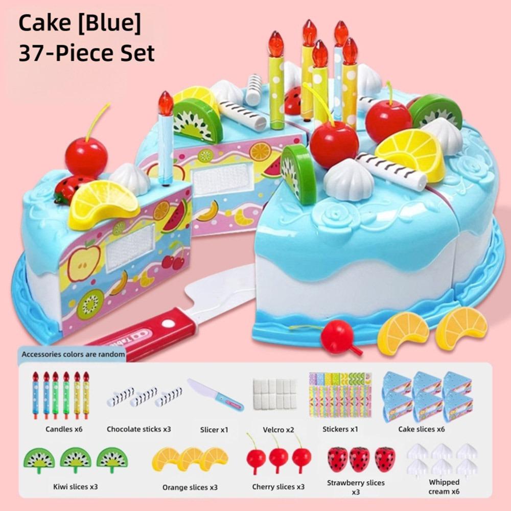 37/38PCS Multicolor Birthday Cake Cutting Toys Playing Role Game Kitchen Toy Gift