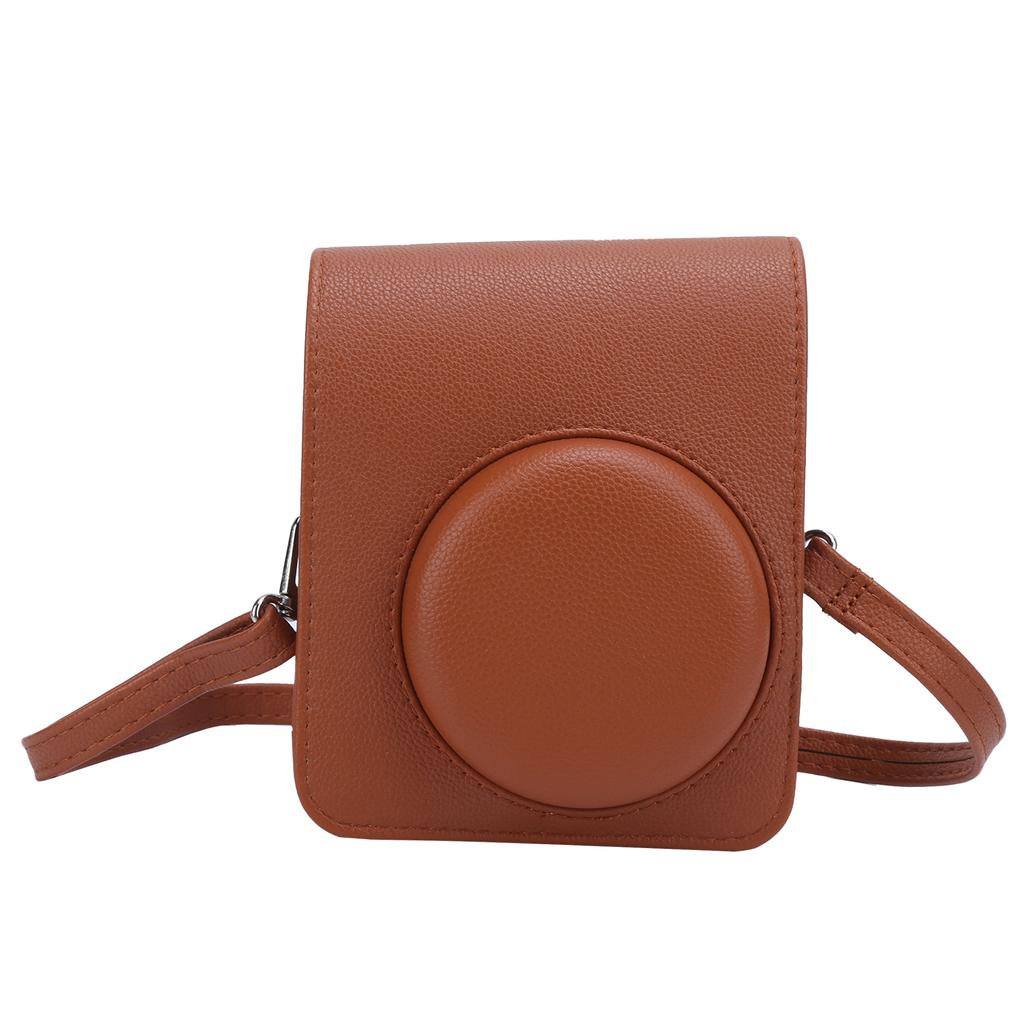 PU Leather Mini Camera Case Bag with Adjustable Shoulder Strap for Instax Mini 40 CameraBrown