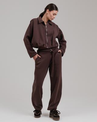 Костюм женский демисезонный LIA 12361 S шоколадный (кофта, штаны)