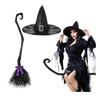 Набор для косплея ведьмы на Хэллоуин: метла, шляпы ведьмы, остроконечные шляпы ведьмы, летающая метла для тематической вечеринки.