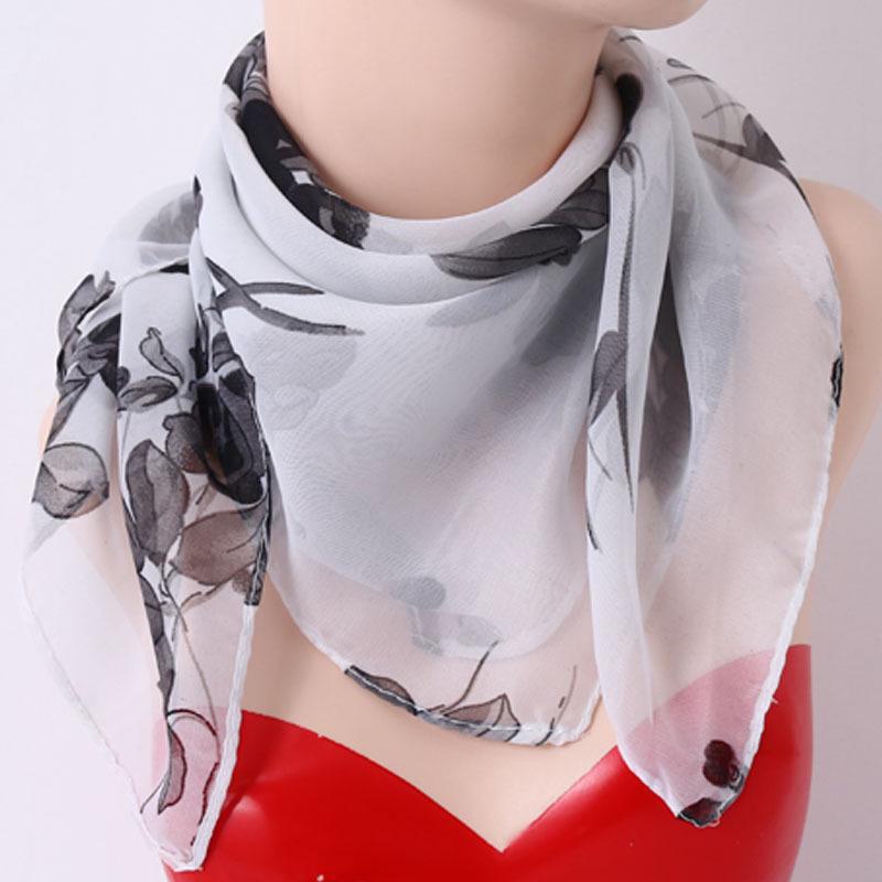 Multi-Season Chiffon Silk Scarf: Versatile 65cm Square for Sun and Neck Protection