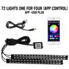 Светодиодная лента для салона автомобиля, декоративная, атмосферная, RGB, USB, приложение, с пультом управления, мигающие лампы в ритм музыки, инструменты