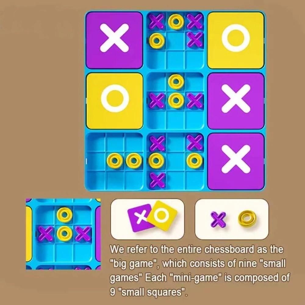 Montessori Montessori Puzzle Table Game Funny Nine-Square XO Game  Family Entertainment
