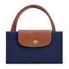 Longchamp Средняя сумка Le Pliage с застежкой-кнопкой с золотистой отделкой, нейлон, темно-синий, женские сумки 10168089P68