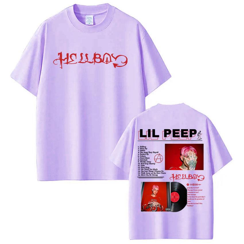 Футболка унисекс Lil Peep Crybaby Hellboy Женская одежда Модная футболка в стиле хип-хоп 100% хлопок Оверсайз с коротким рукавом