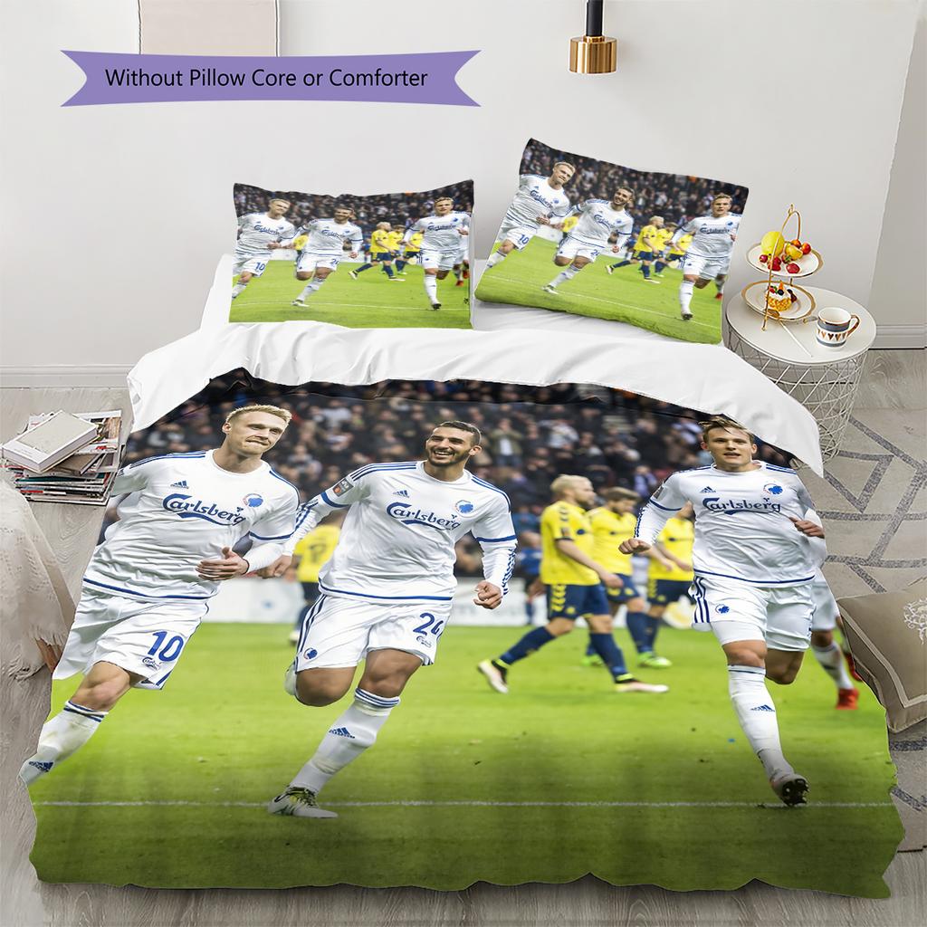 Copenhagen Football Club Pattern Bedding Home Decoration Birthday Gift (1 * duvet cover + 2 * pillowcase, without core)