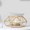 Gold Candle Holder Rhombus Shape Romantic Candle Essential Oil Burner Purifying Air Non-toxic Tealight Holder Yoga Studio