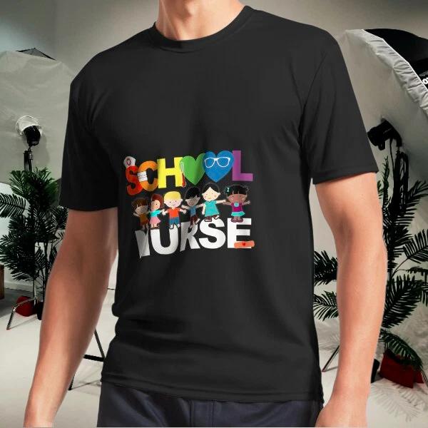 Men's and Women's T-shirts Elementary School Registered Nurse Back