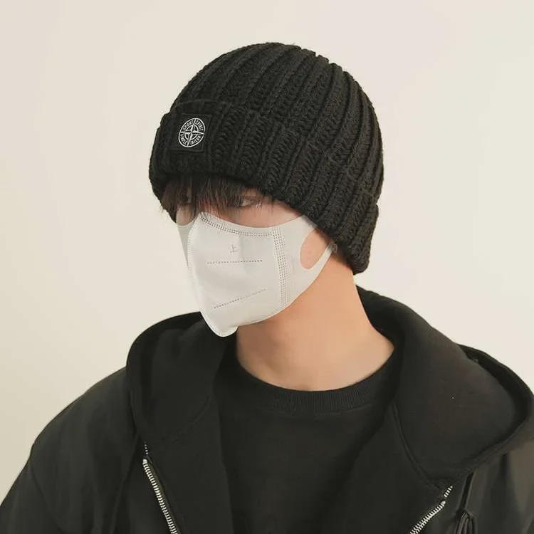 Вязаная шапка унисекс в корейском стиле - теплая шерстяная шапка для осени и зимы