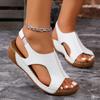 2024 Лето Женские Босоножки на Среднем Каблуке Платформы Открытый Носок Повседневные Сабо Туфли Женские Босоножки Из Искусственной Кожи Римские Сандалии Mujer