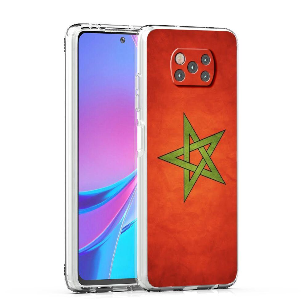 Morocco Flag Soccer Phone Case For Xiaomi Poco X3 NFC F3 M3 X4 X5 Pro 5G Mi 11 12 Lite Ultra 11T 11X 12T Pro 11i Clear Cover