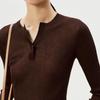 LESS 2025 Summer Slim Fit Straight Long Sleeve Sweater