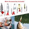 10Pcs Fishing Metal Spoon Lure Kit Set Gold Silver Baits Sequins Spinner Lures with Box Treble Hooks Fishing Tackle Gear