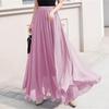 Tooxika  Spring and Summer Women's Pure Color Chiffon Skirt with High Waist and Big Swing