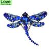 Retro Big Crystal Dragonfly Brooches Women Color Alloy Insects Brooch Pins Gifts