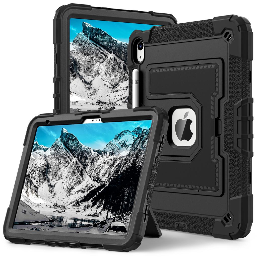 For iPad (2025)/iPad 10.9 (2022) Tablet Case with Kickstand Anti Drop PC+Silicone Cover