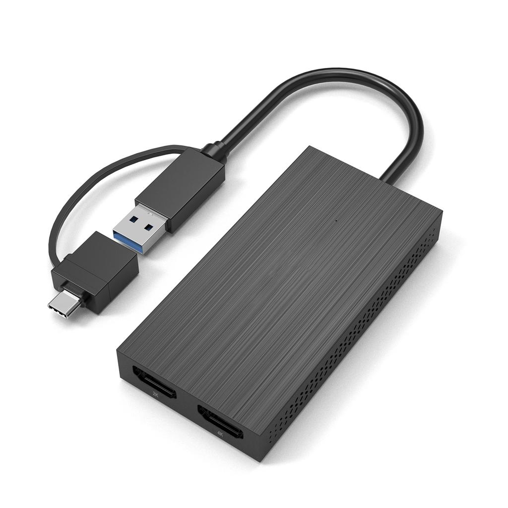 WAVLINK USB to Dual HDMI Compatible Converter 2K 4K 60Hz Type C to HDMI Compatible Splitter for Dual Monitors