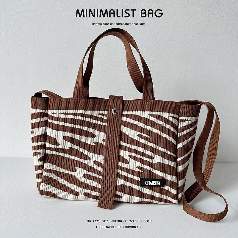 Нишевая дизайнерская вязаная сумка-тоут, повседневная сумка через плечо большой емкости