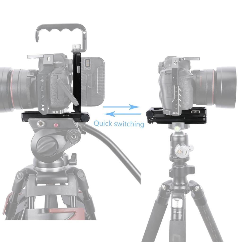 NICEYRIG Mount Mount Foldable TV Camera Plate Arca Swiss Plate Manfrotto Standard Plate Quick Release DSLR V-Lock L-Bracket -598