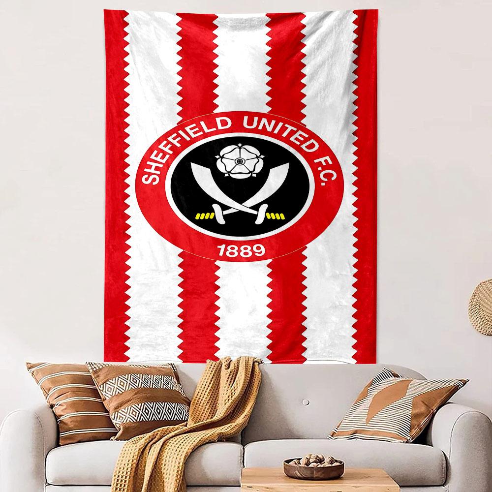 Sheffield United F.C. Logo Tapestry Patterned Tapestry Decorative Wall Hanging, Home Bedroom Living Room Decor