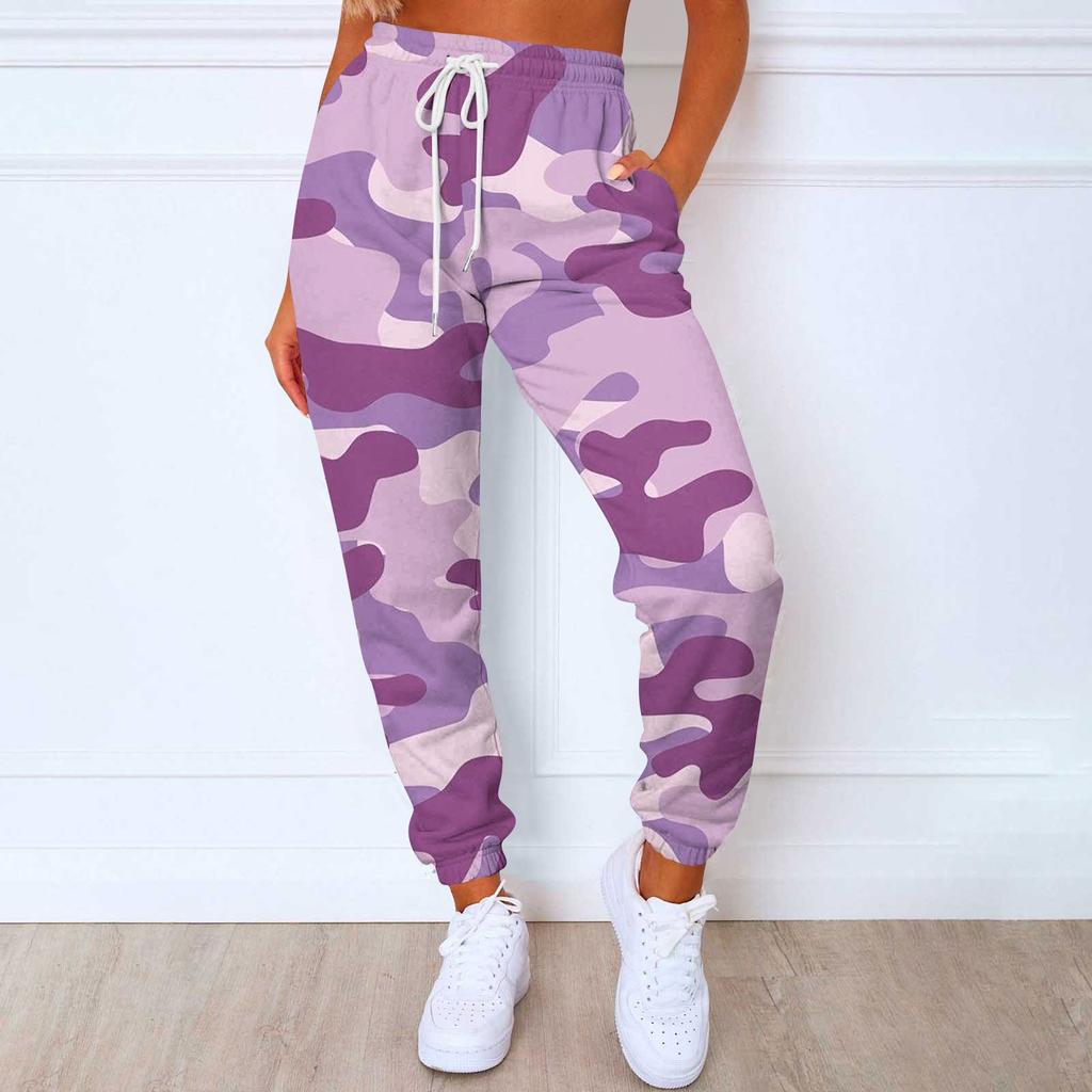 Ladies Casual Fashion Print Casual Pants Sweatshirt Trousers