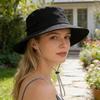 Fisherman Hat Wide Brim Adjustable Drawstring Windproof Buckle Bucket Hat Outdoor Travel Hiking