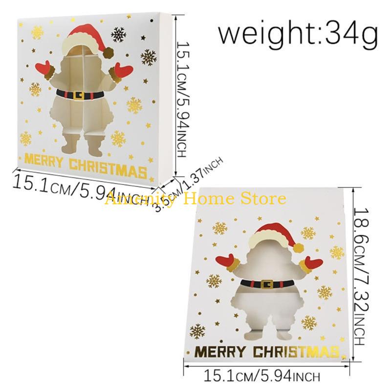 F26C 12Pcs Christmas Treat Boxes 12 Slot Chocolate Gift Box Cookie Candy Box Recycled Paper Packaging Box Christmas Supplies