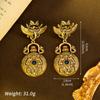 Vintage Relief Water Jug Earrings Needle Enamel Court Style Elegant Ear Jewelry Women
