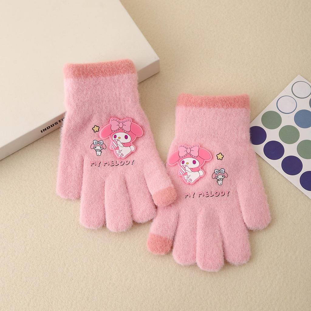 Детские зимние перчатки в корейском стиле с милым медведем - Теплые, Защищающие от холода, Пятипалые для мальчиков и девочек