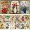 Garden Rules Metal Sign Vintage Metal Plaque Plates Decor For Pub Bar Home Wall Decor Tin Sign Flower Poster Gift Decorative
