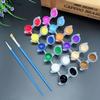 Acrylic Pigment Set, 12 Color Watercolor Painting Pigment Set, Stone Ceramic Painting, Color Painting Paint with Built-in Brush