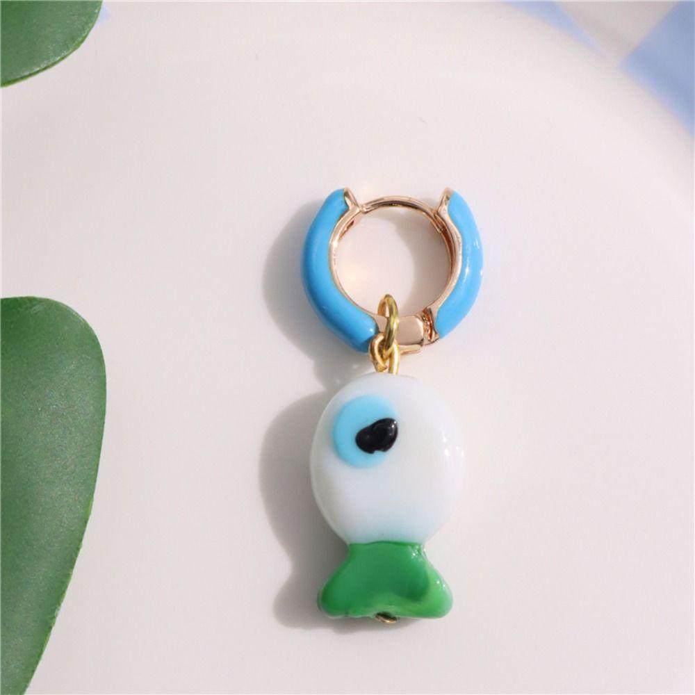 Jewelry Accessories Charms Ear Buckle Starfish Hoop Earrings Retro Enamel Fish Earrings  Girls