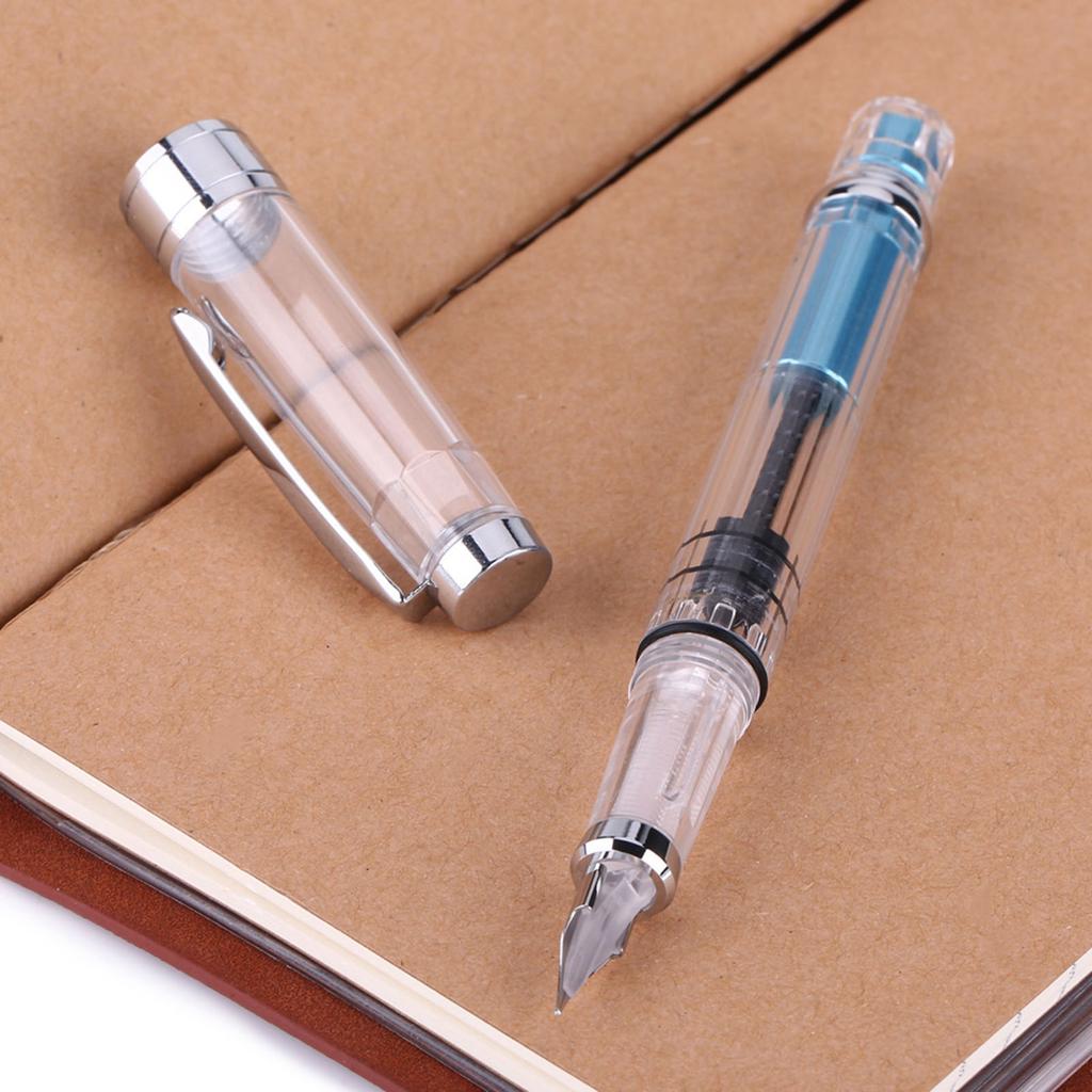 Pack of 4 0.5 mm F Fountain Pen Stationery Point Transparent for Daily Writing in the at Home