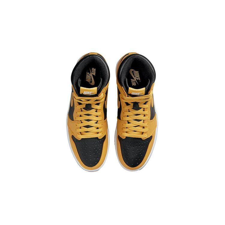 Детские кроссовки Air Jordan 1 Retro High OG GS Pollen Желтый Черный Белый 575441-701
