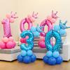 Воздушный шар с принтом звезд для дня рождения, синий и розовый, с цифрой, тематика "Зоопарк", украшение на выпускной