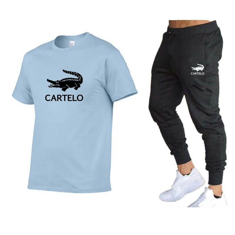 2024 Весна Лето Мужской спортивный костюм Мужские комплекты Мужская футболка + мужские шорты Мужская одежда Костюмы Спортивный костюм Мужской повседневный костюм с коротким рукавом